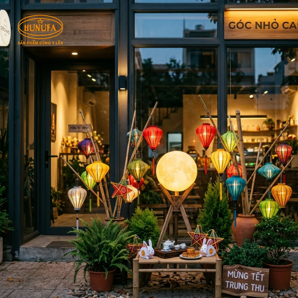 cách trang trí Trung Thu cho quán trà sữa