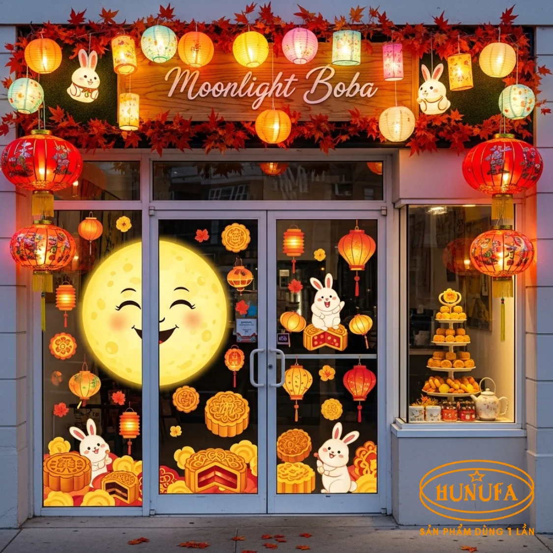 Trang trí Trung Thu cho quán trà sữa