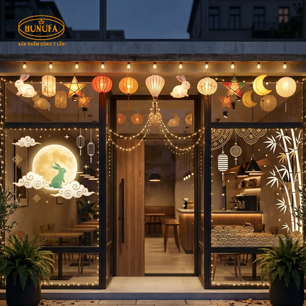 cách trang trí Trung Thu cho quán trà sữa