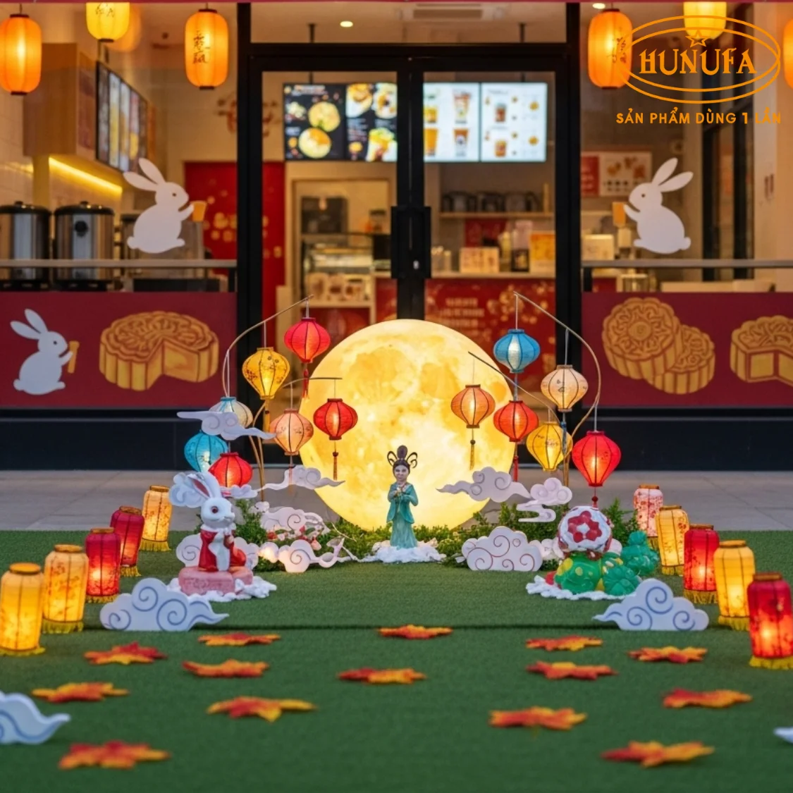 Trang trí Trung Thu cho quán trà sữa