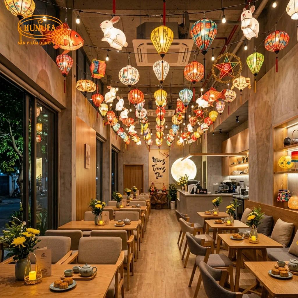 cách trang trí Trung Thu cho quán trà sữa