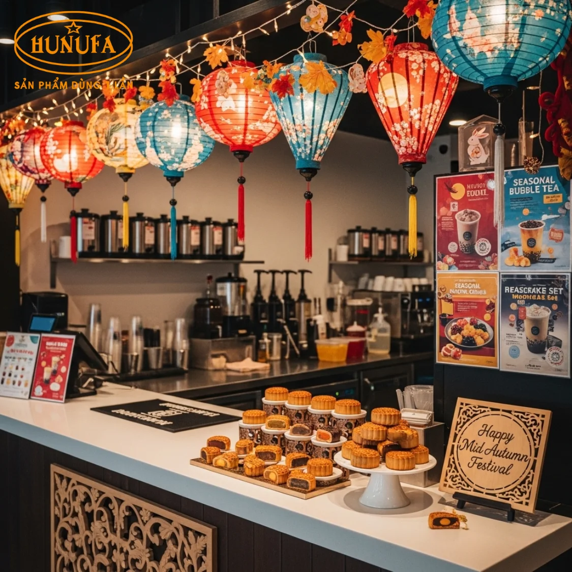 Trang trí Trung Thu cho quán trà sữa
