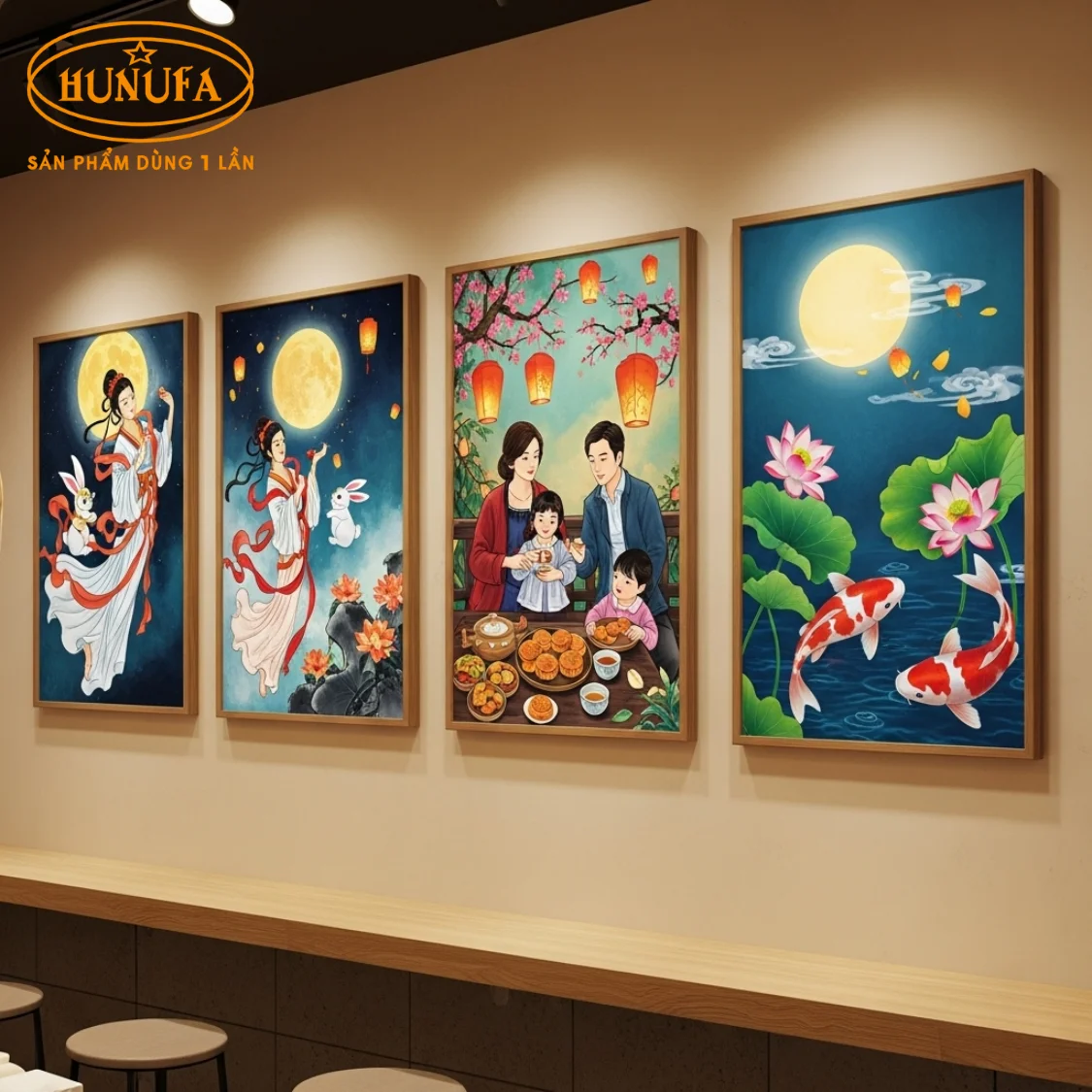 Trang trí Trung Thu cho quán trà sữa