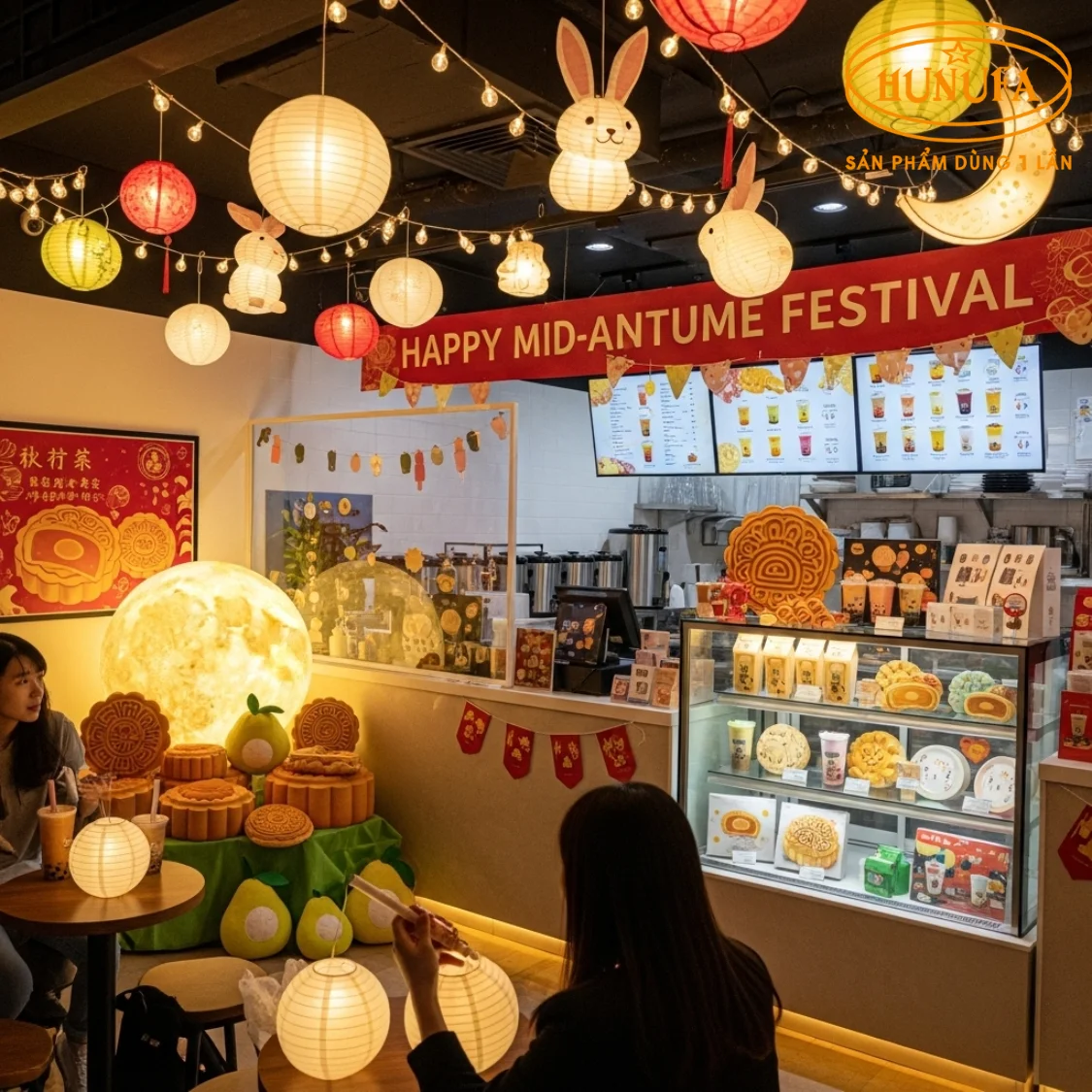 Trang trí Trung Thu cho quán trà sữa
