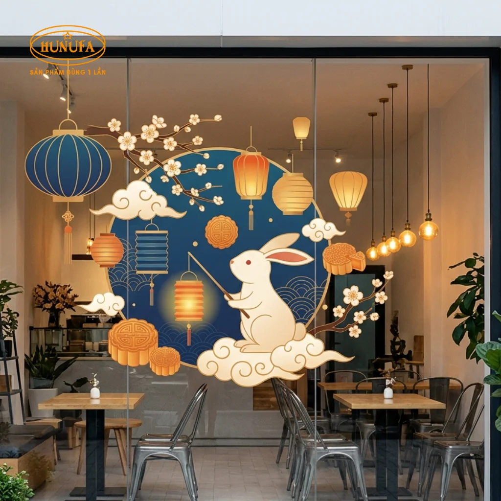 cách trang trí Trung Thu cho quán trà sữa