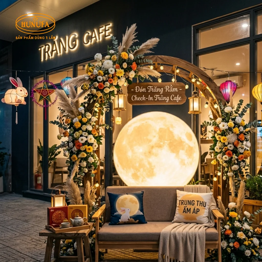 cách trang trí Trung Thu cho quán trà sữa