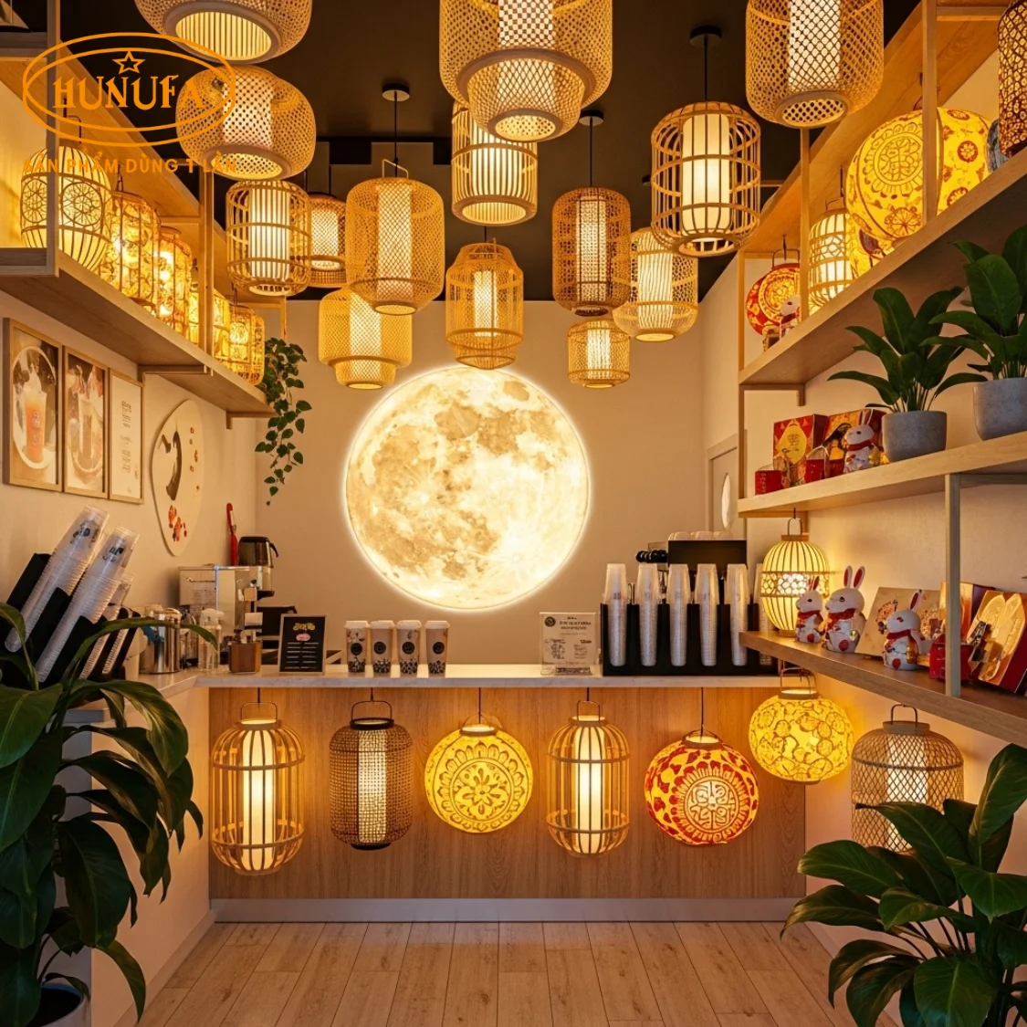 Trang trí Trung Thu cho quán trà sữa