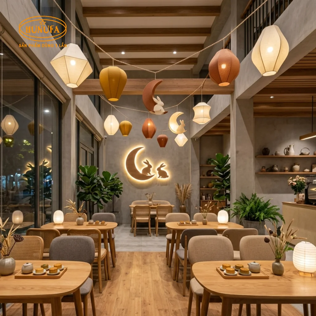 cách trang trí Trung Thu cho quán trà sữa