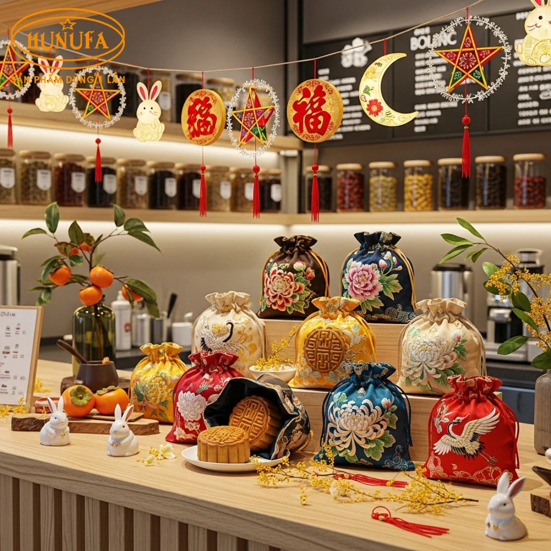 Trang trí Trung Thu cho quán trà sữa