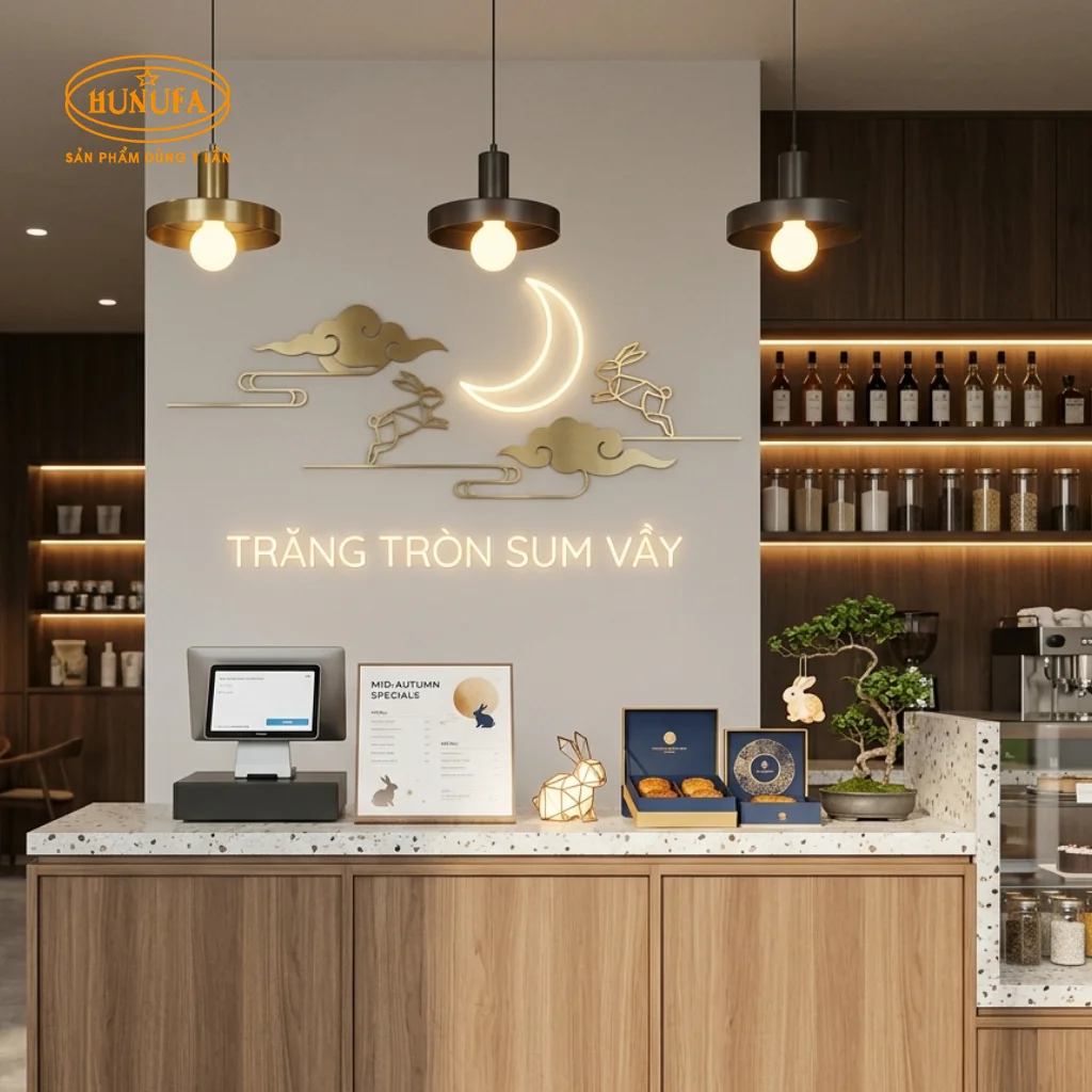 cách trang trí Trung Thu cho quán trà sữa