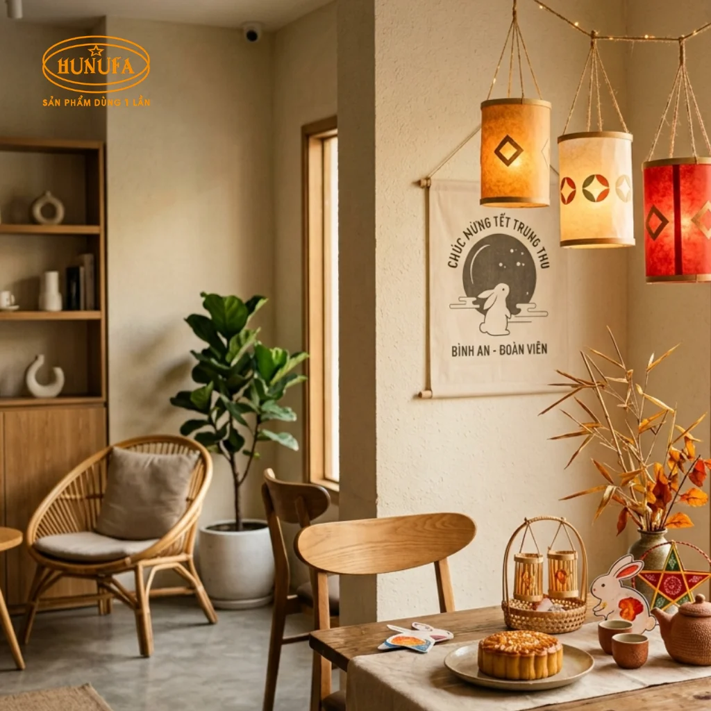cách trang trí Trung Thu cho quán trà sữa