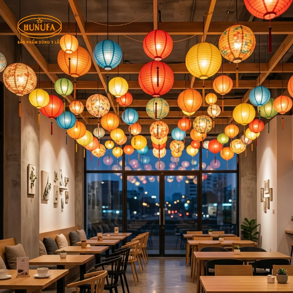 cách trang trí Trung Thu cho quán trà sữa
