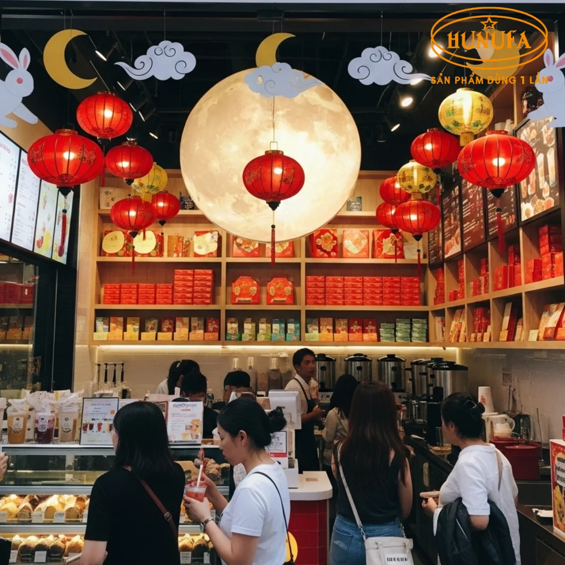 Trang trí Trung Thu cho quán trà sữa