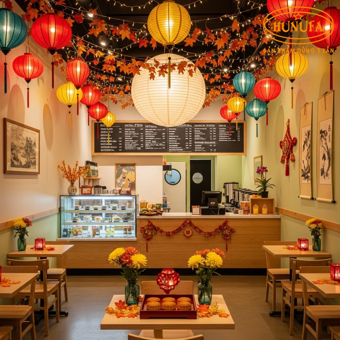 Trang trí Trung Thu cho quán trà sữa
