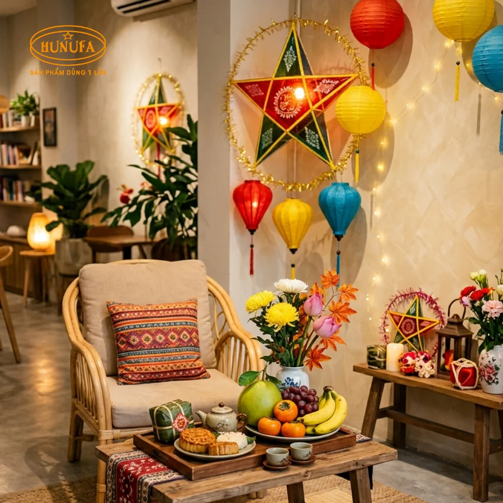 cách trang trí Trung Thu cho quán trà sữa