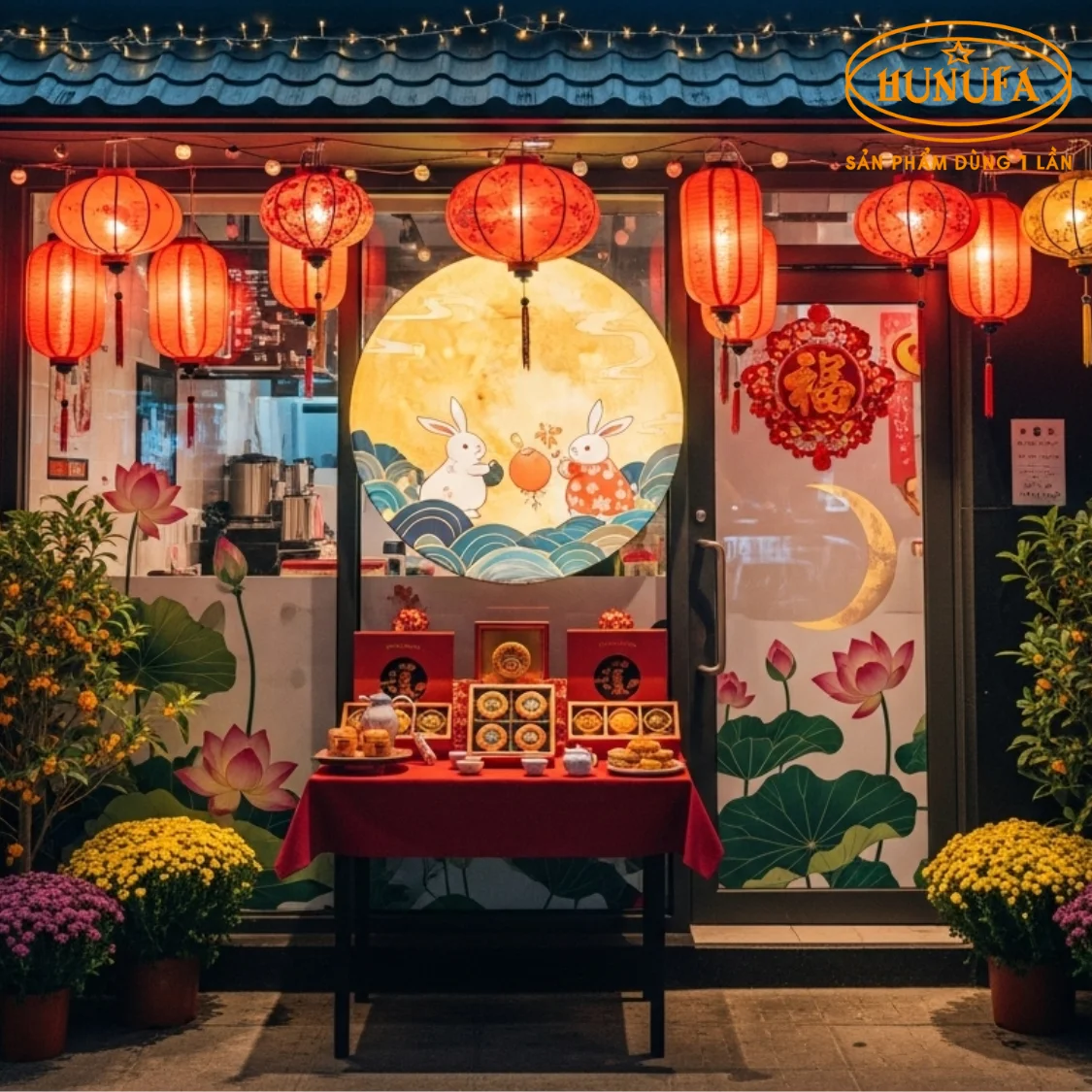 Trang trí Trung Thu cho quán trà sữa
