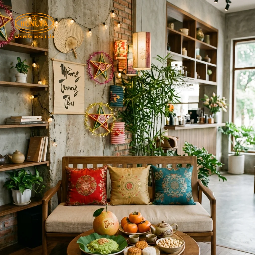 cách trang trí Trung Thu cho quán trà sữa