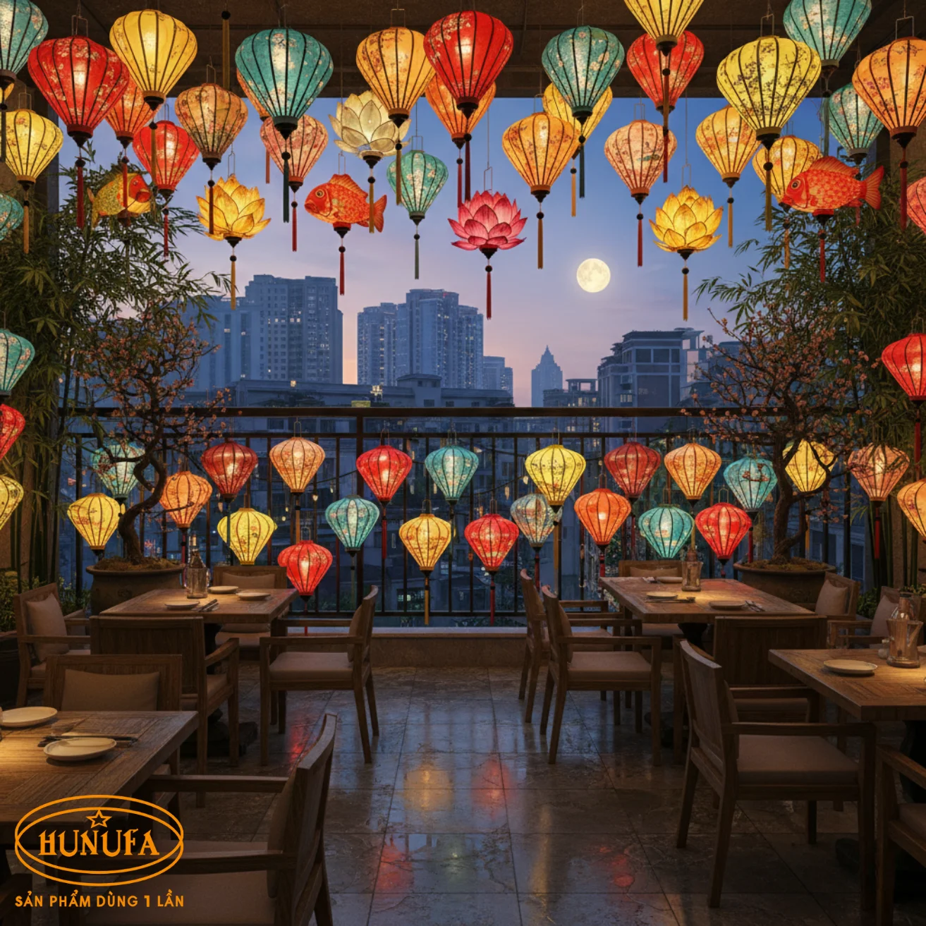 Trang trí Trung Thu cho nhà hàng