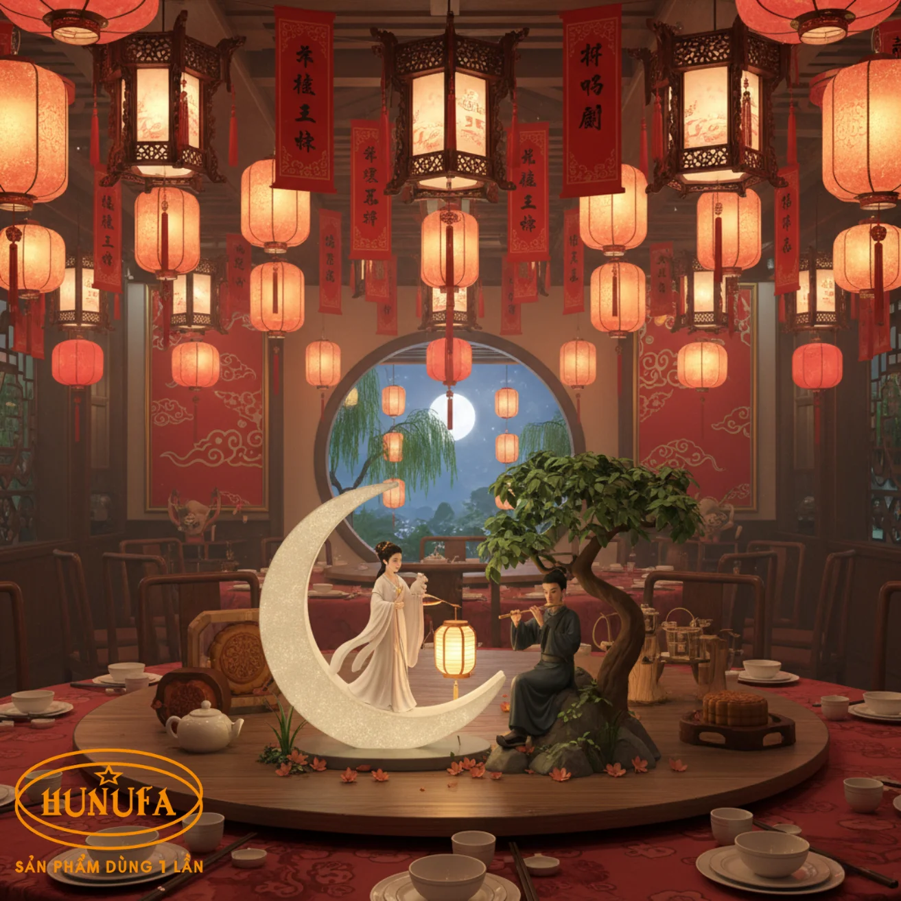 Trang trí Trung Thu cho nhà hàng