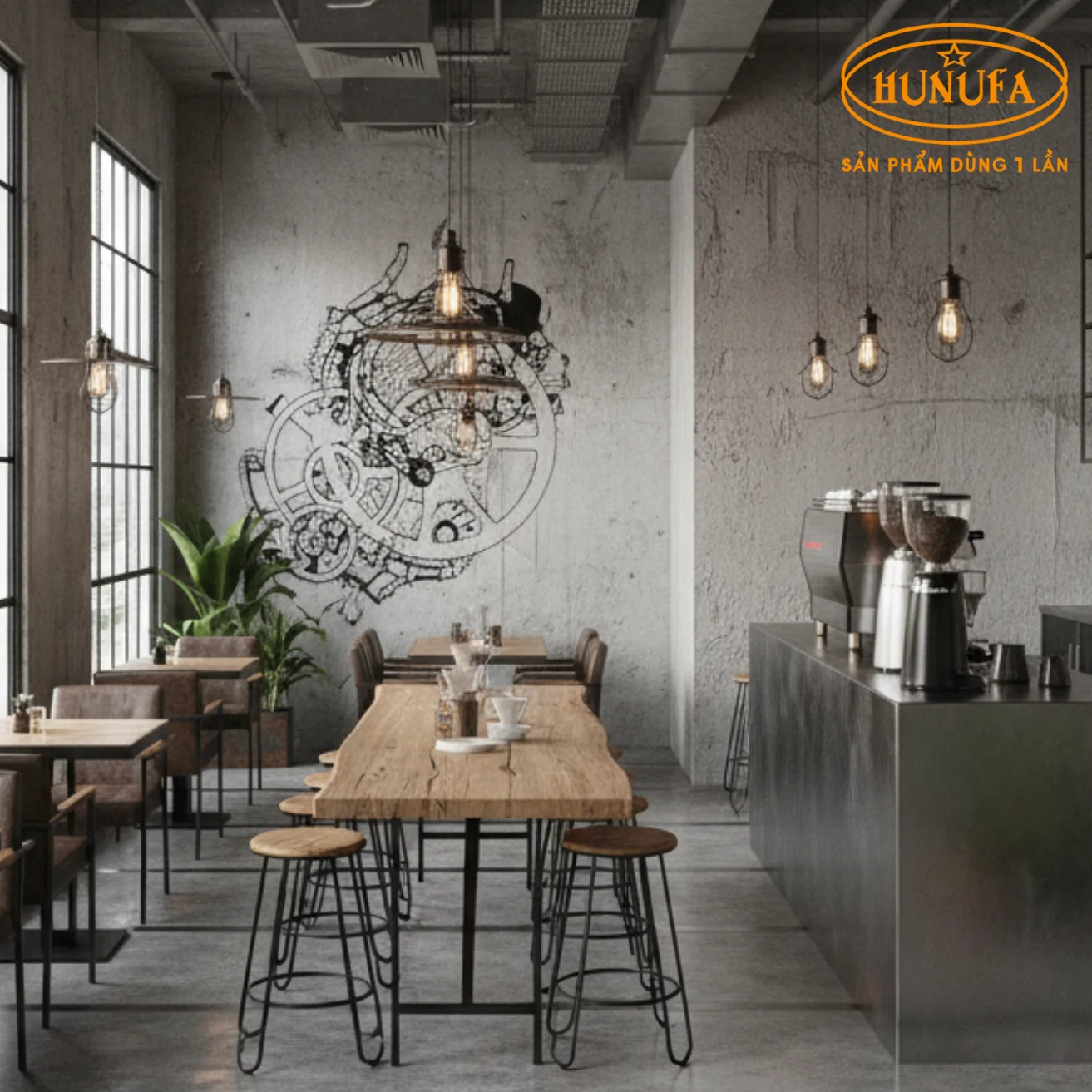Trang trí tường quán cafe