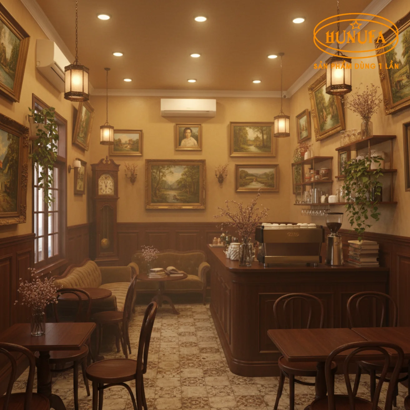 Trang trí tường quán cafe