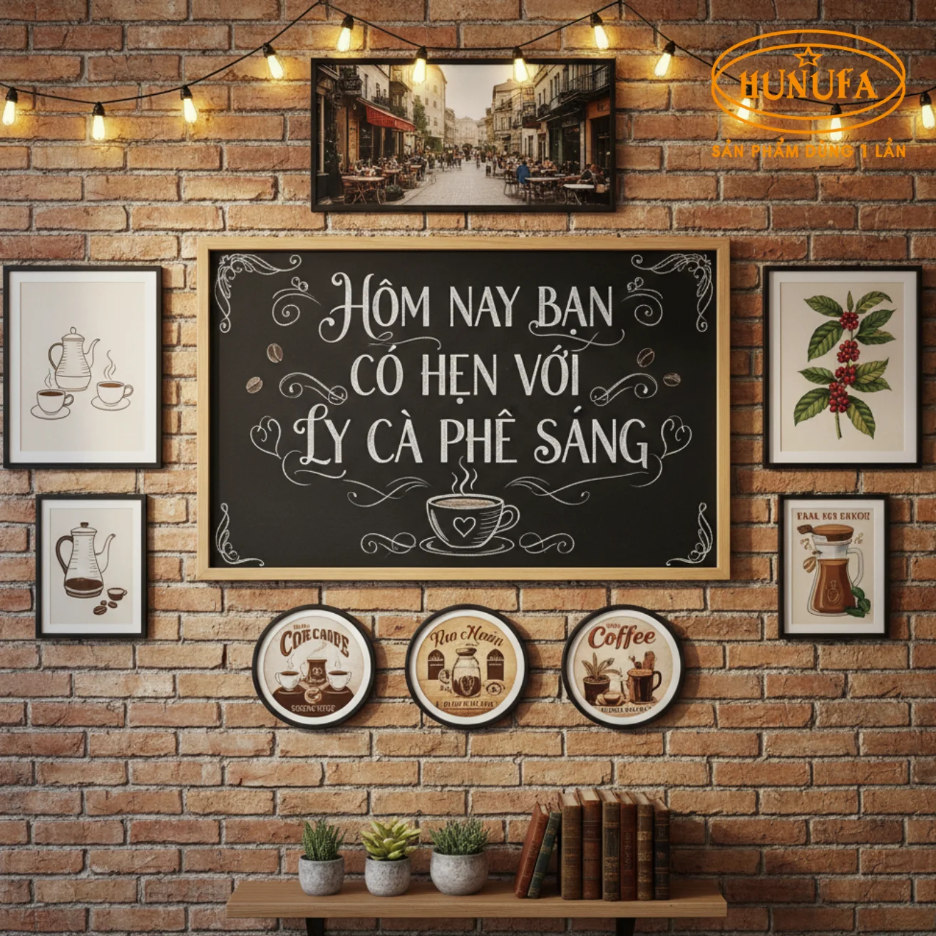 Trang trí tường quán cafe
