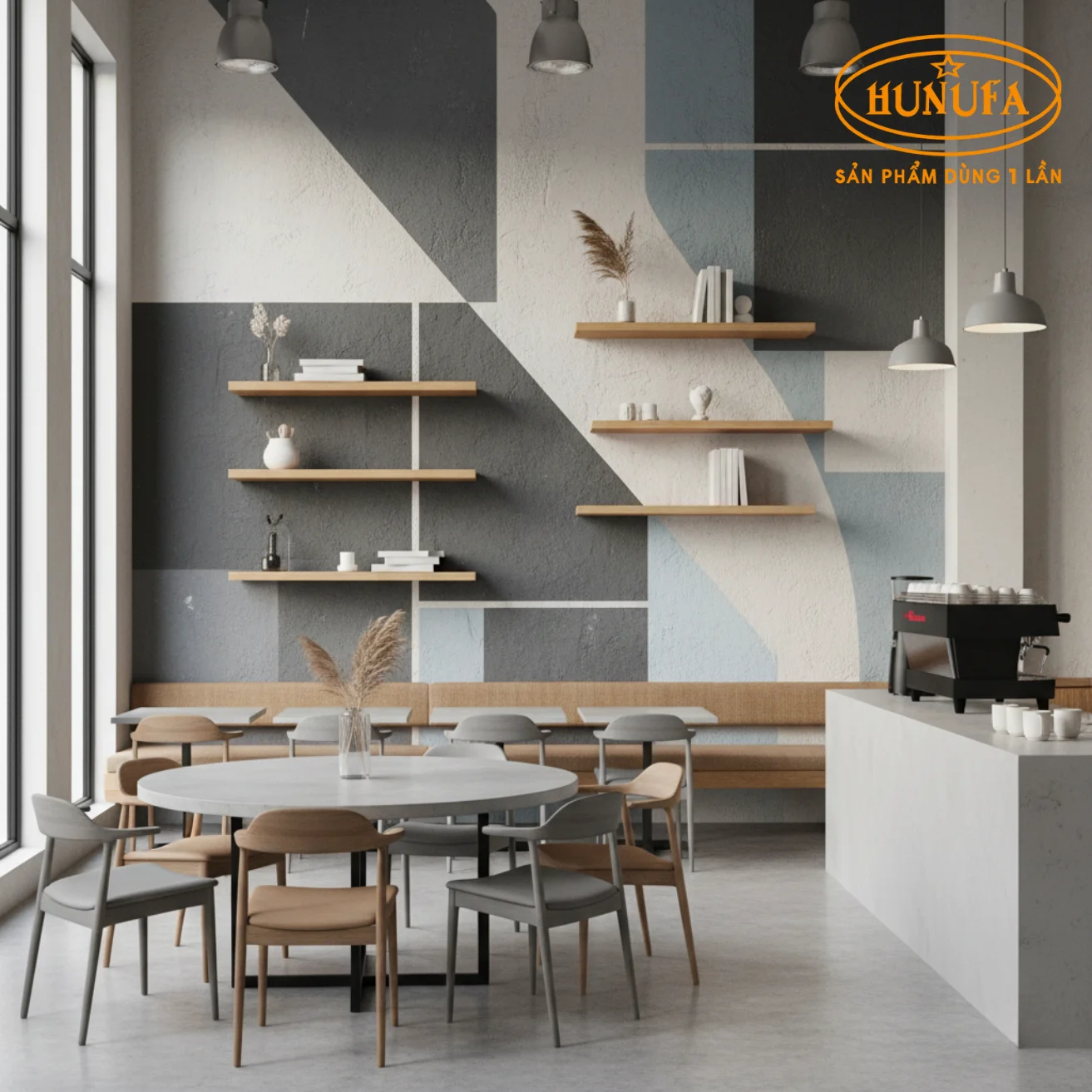 Trang trí tường quán cafe