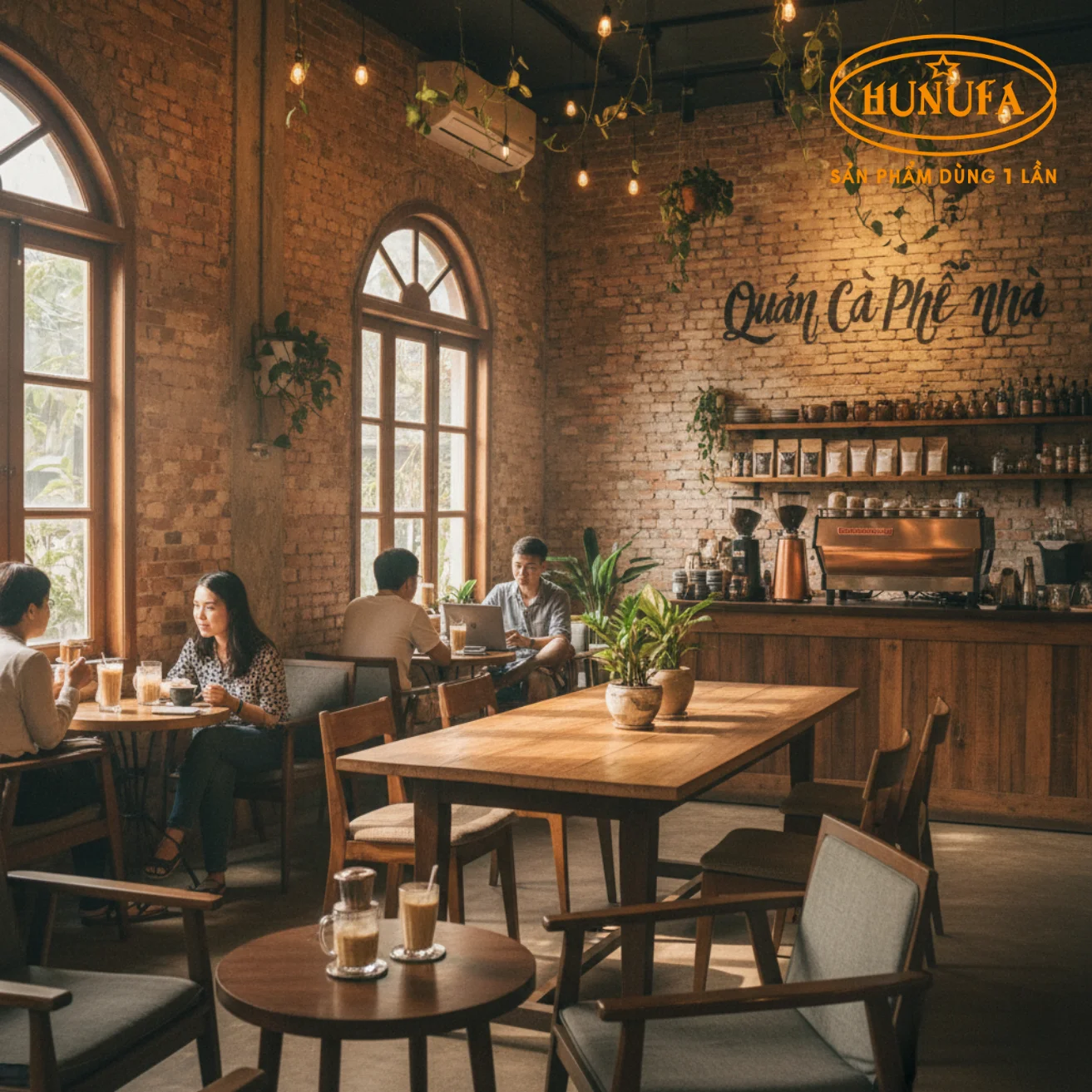 Trang trí tường quán cafe