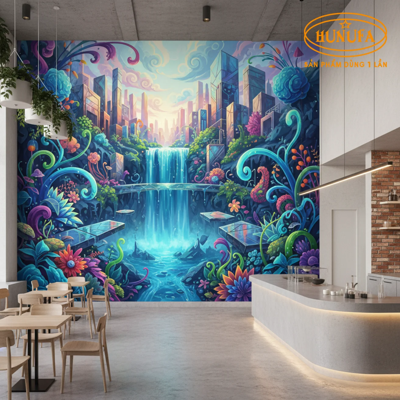 Trang trí tường quán cafe