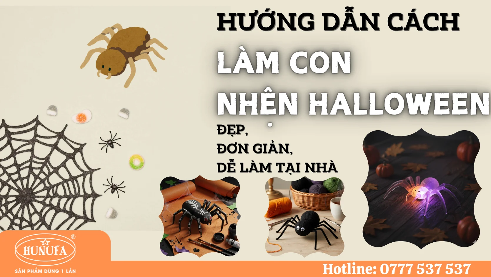 Cách làm con nhện Halloween