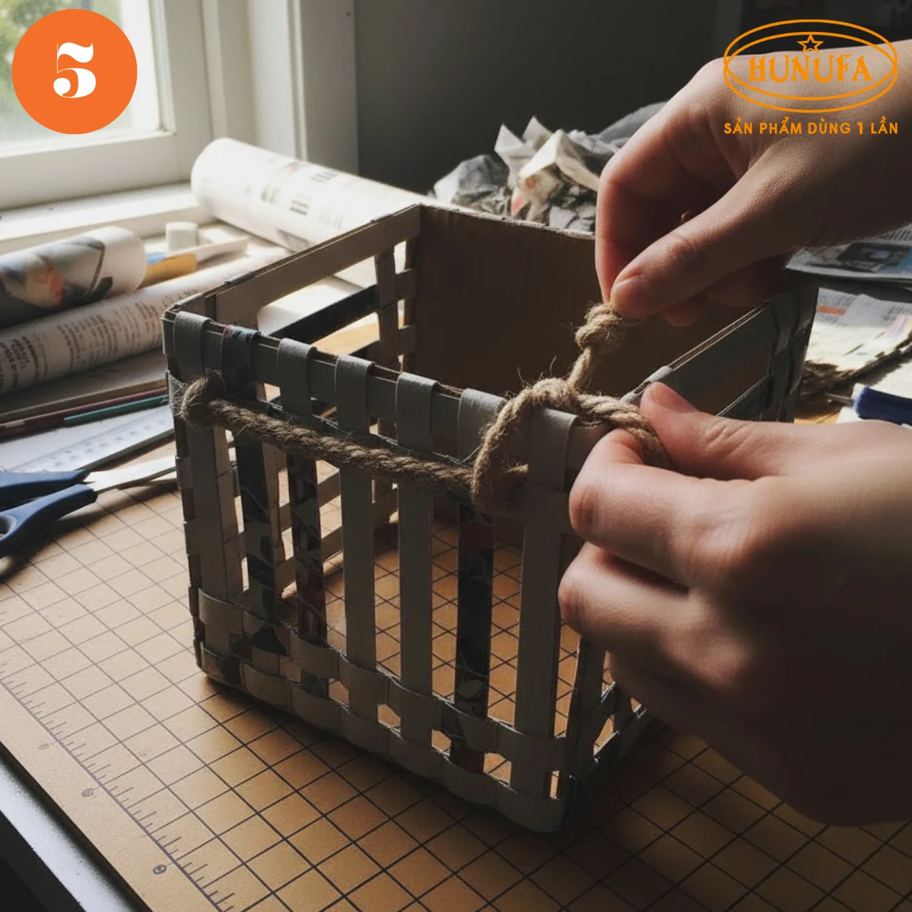 Cách làm giỏ đựng kẹo Halloween bằng giấy