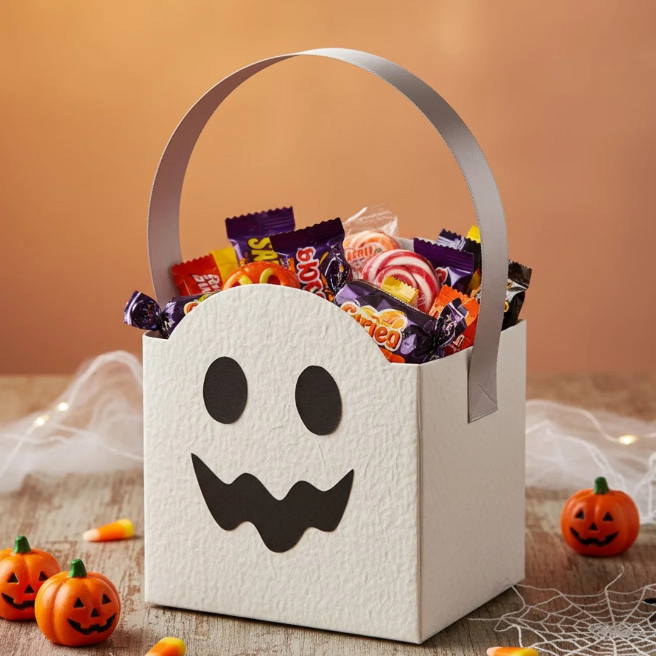 Cách làm giỏ đựng kẹo Halloween bằng giấy