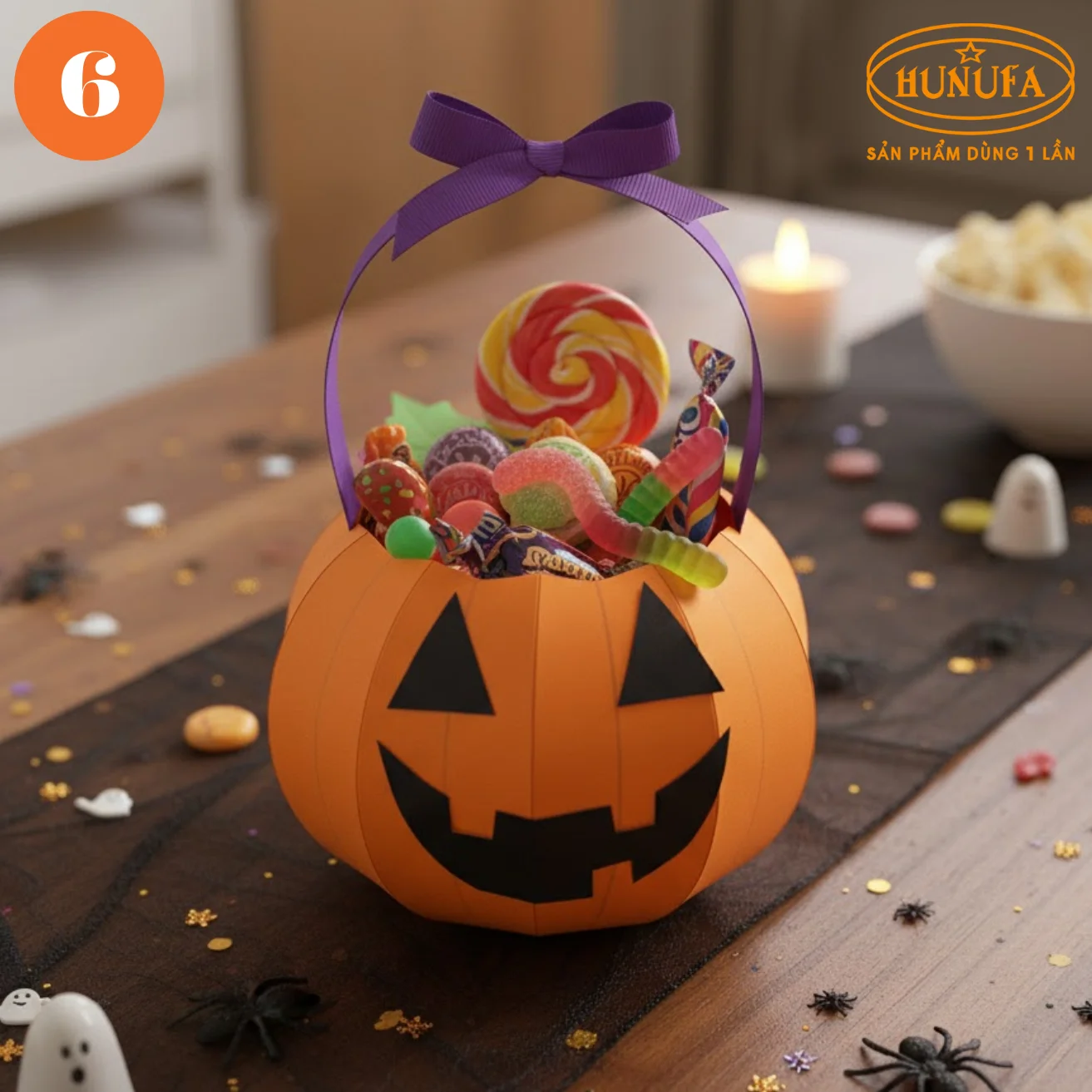 Cách làm giỏ đựng kẹo Halloween bằng giấy