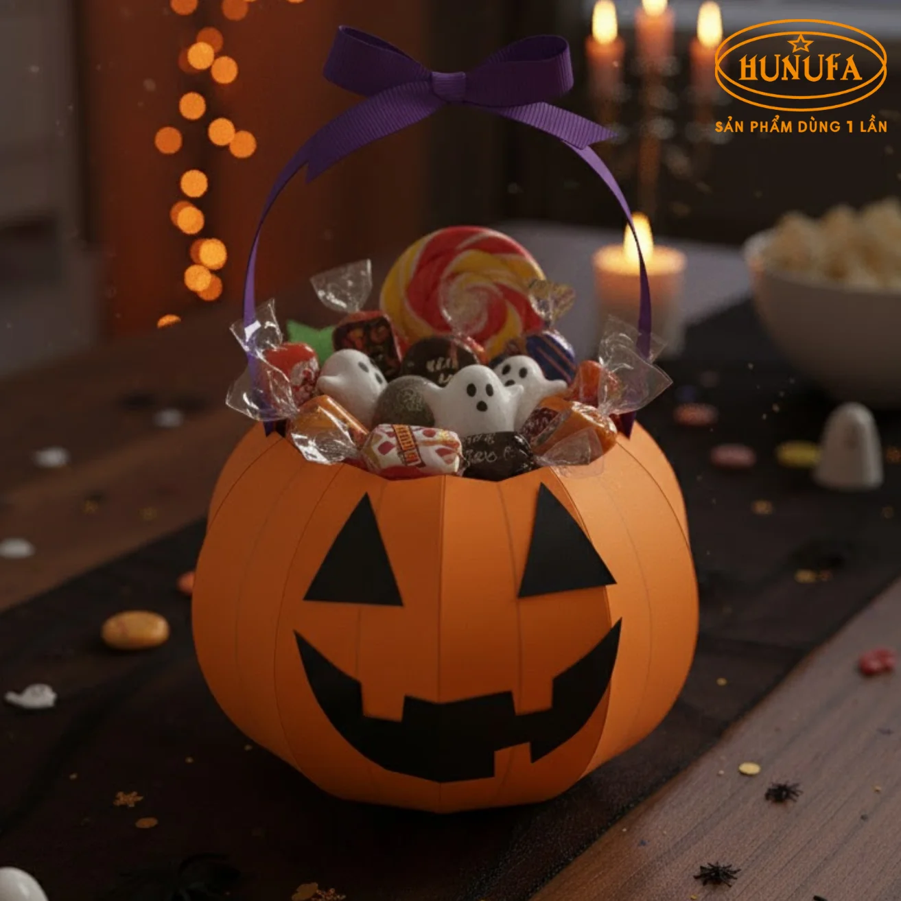 Cách làm giỏ đựng kẹo Halloween bằng giấy