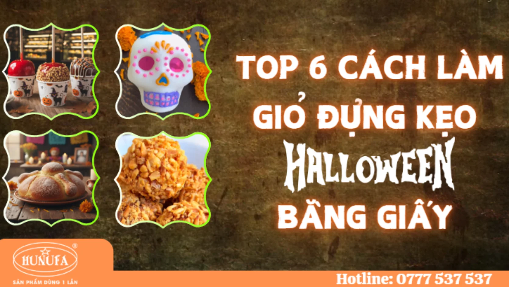 Cách làm giỏ đựng kẹo Halloween bằng giấy