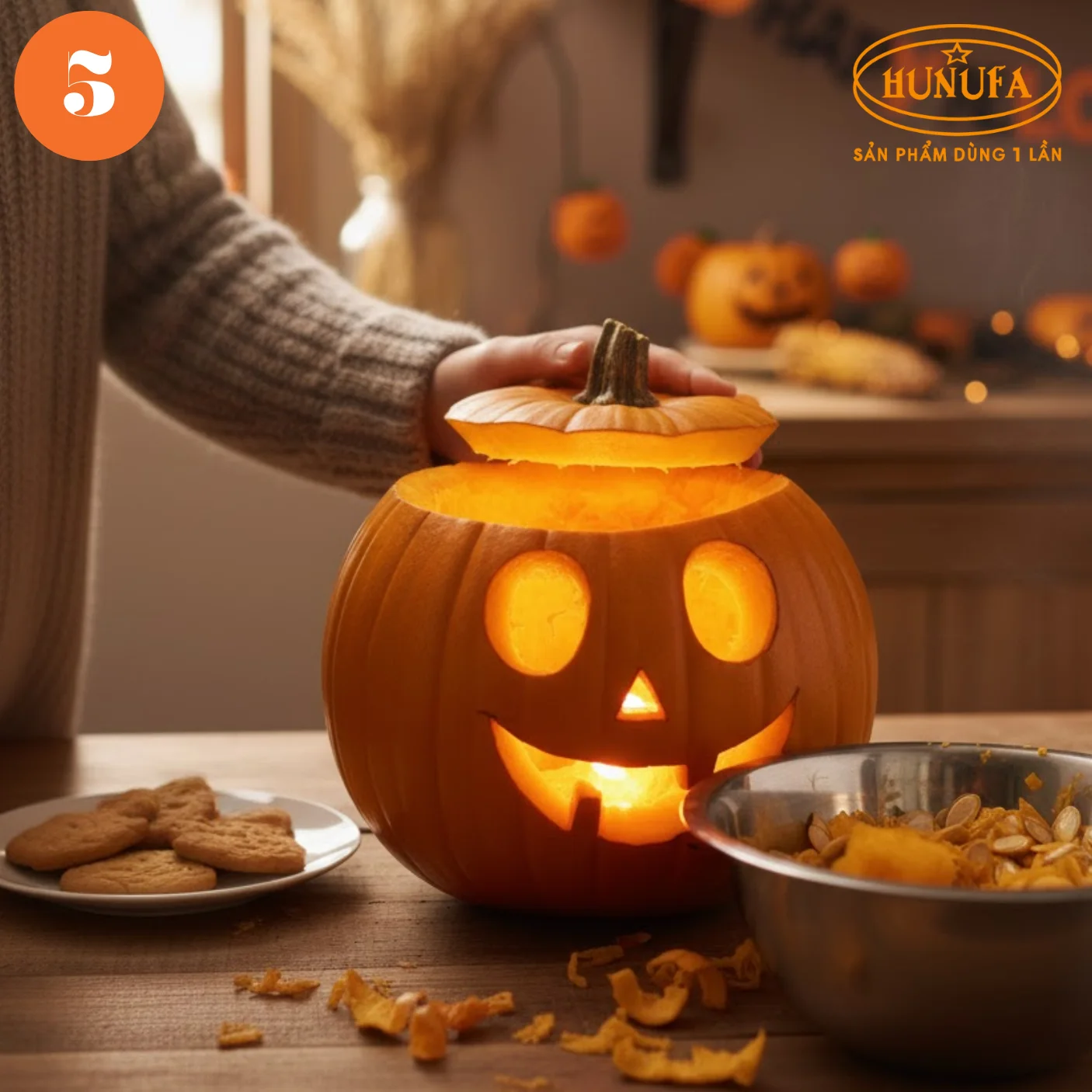 Cách tỉa quả bí ngô Halloween