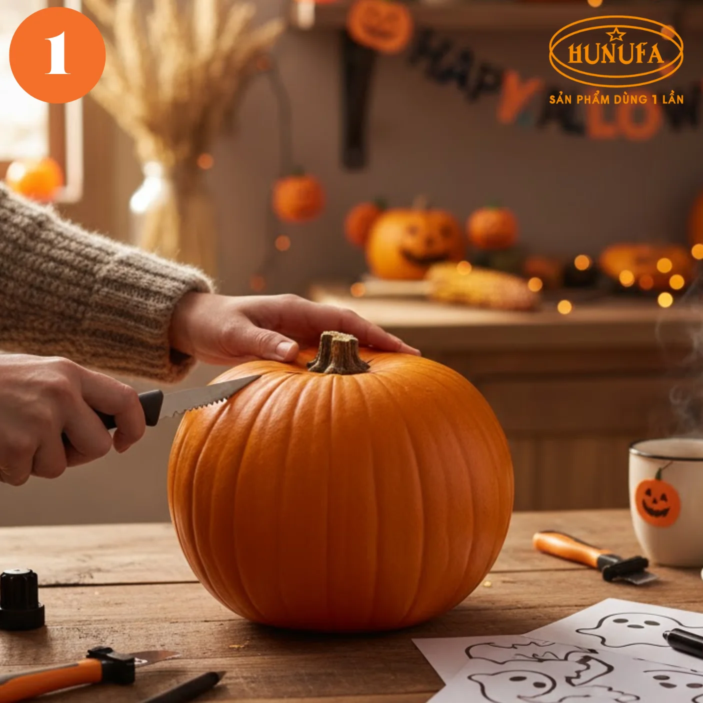 Cách tỉa quả bí ngô Halloween