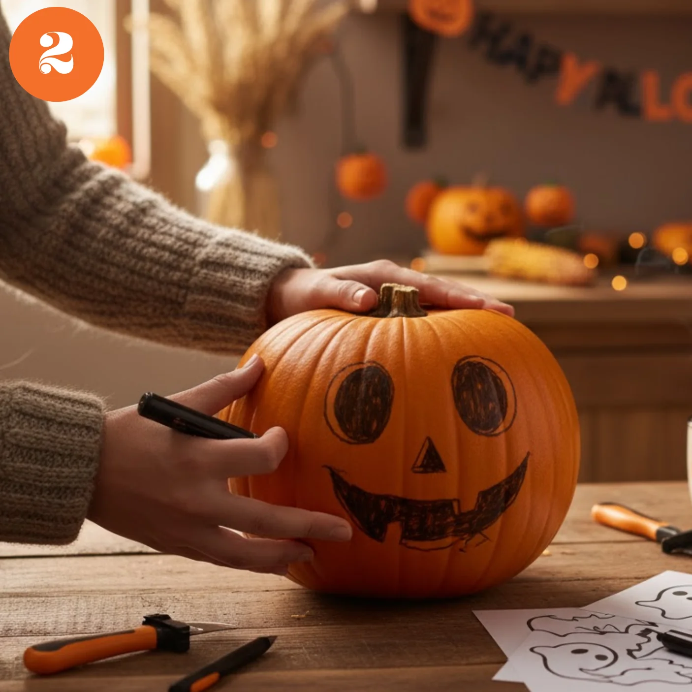 Cách tỉa quả bí ngô Halloween