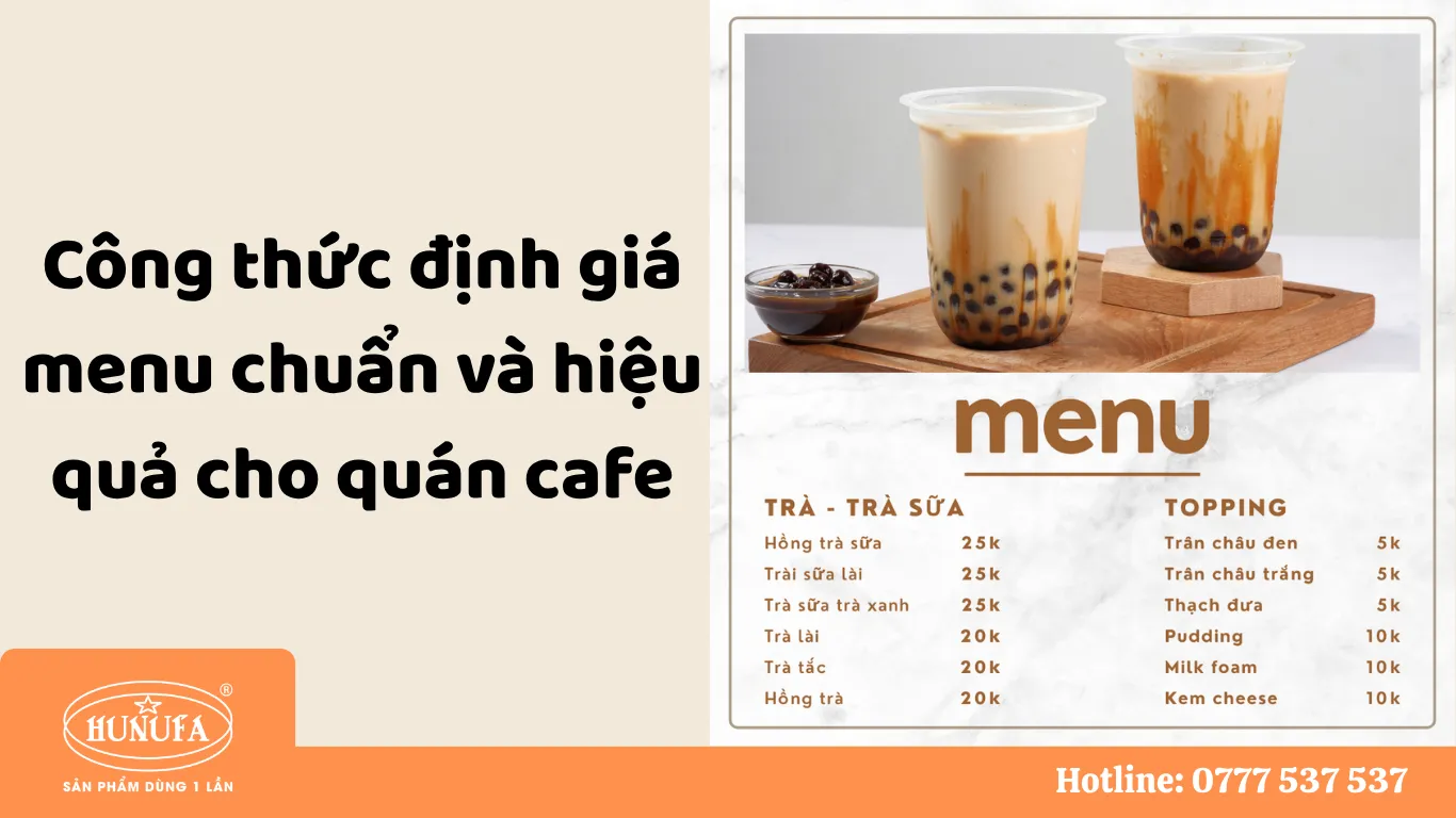 Tổng hợp công thức định giá menu cho quán cafe