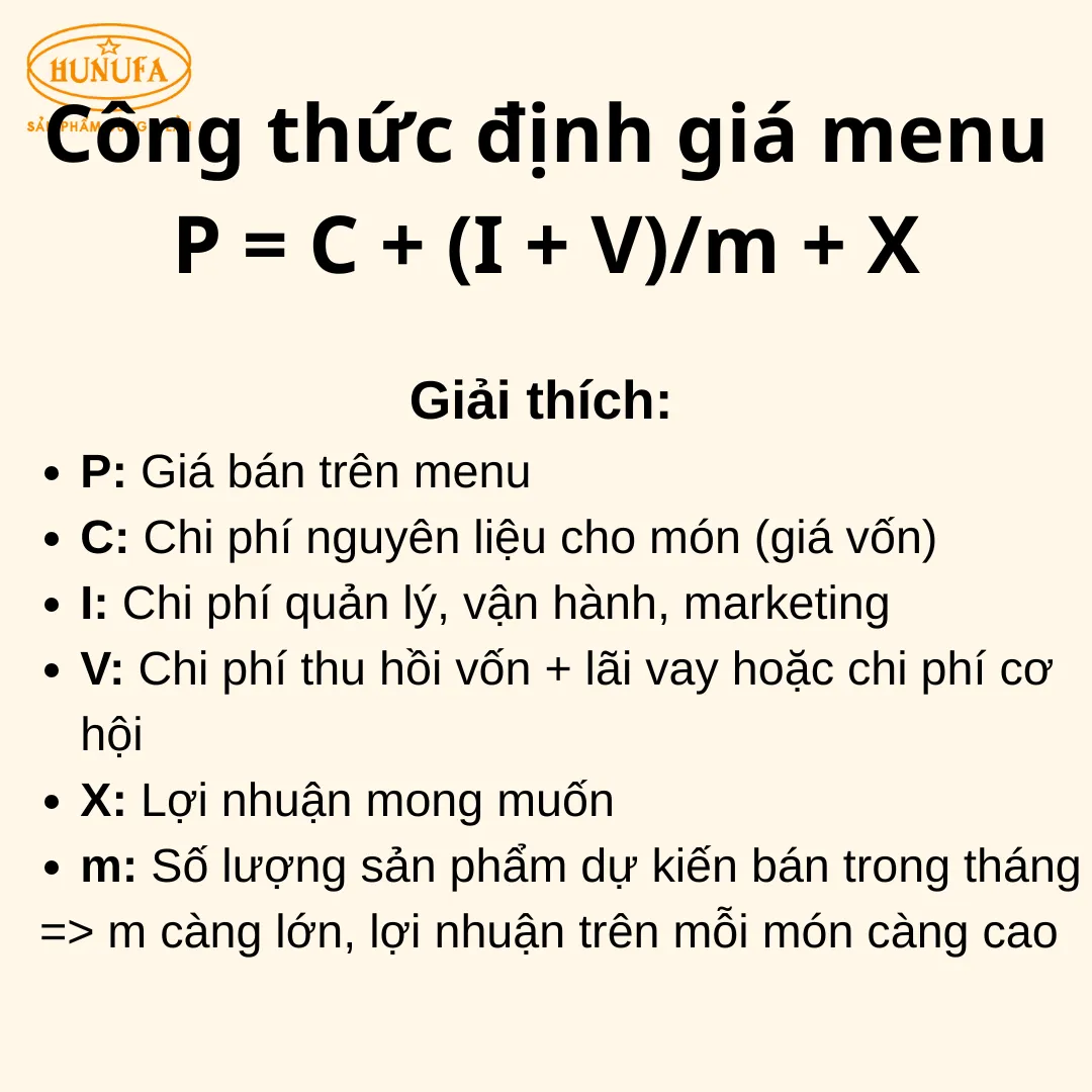 Tổng hợp công thức định giá menu cho quán cafe