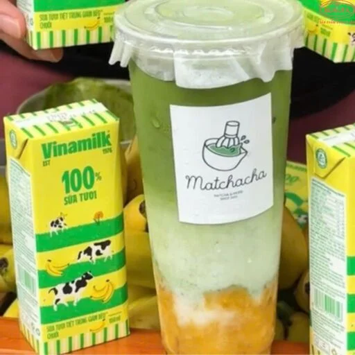 matcha sữa chuối