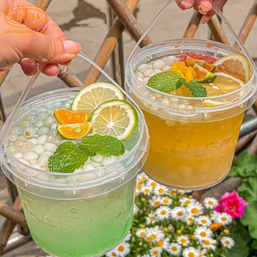 xô đựng trà sữa