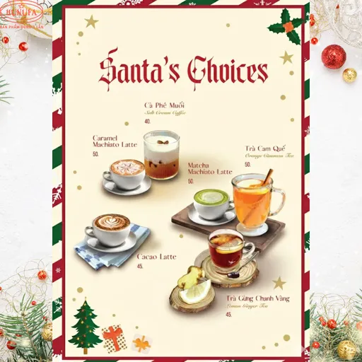 Menu đồ ống mẫu cho dịp giáng sinh