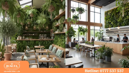 Cách trang trí cây xanh cho quán cafe đẹp, vừa túi tiền, hút khách hiệu quả