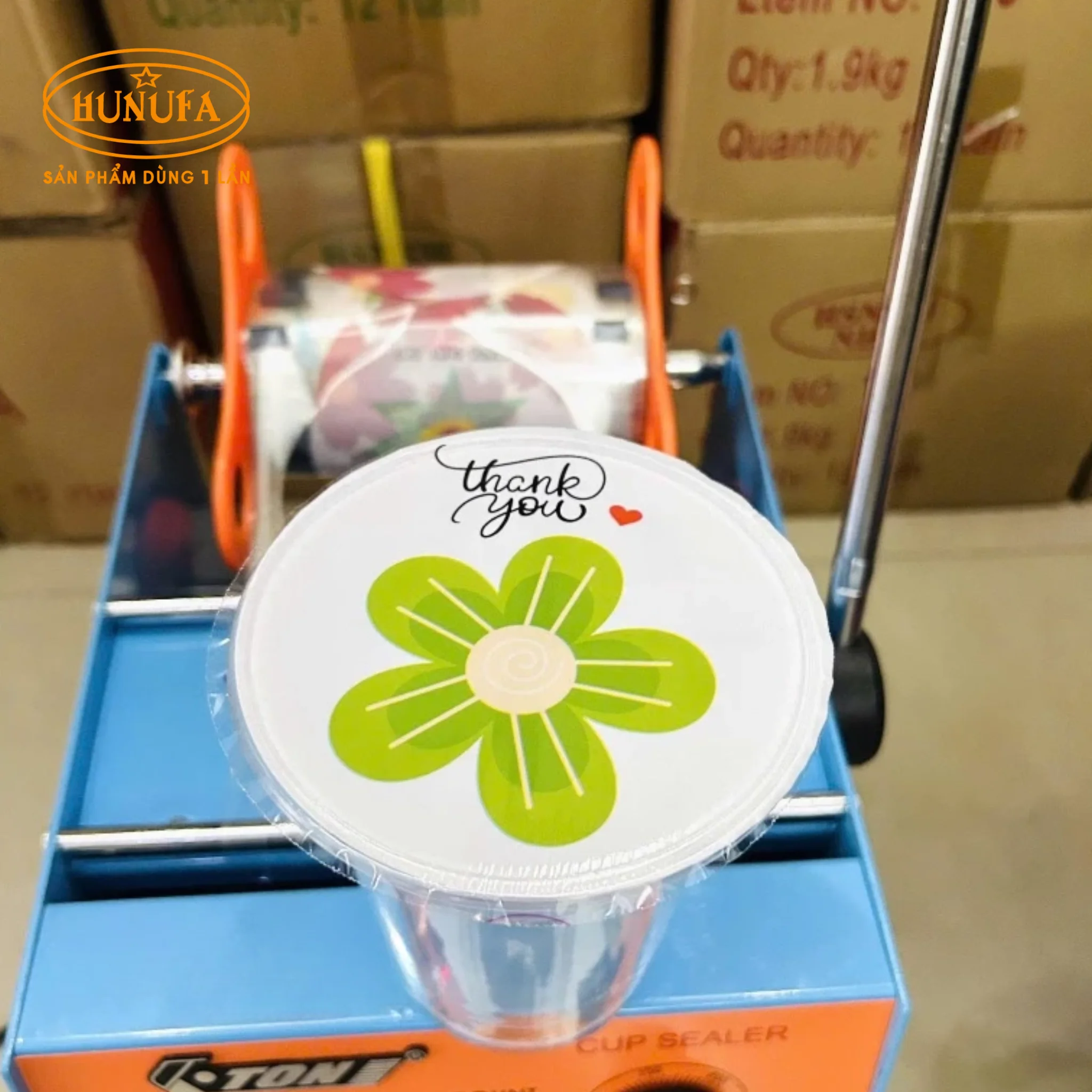 In cuộn màng ép ly, logo dập ly trà sữa đẹp, giá sỉ