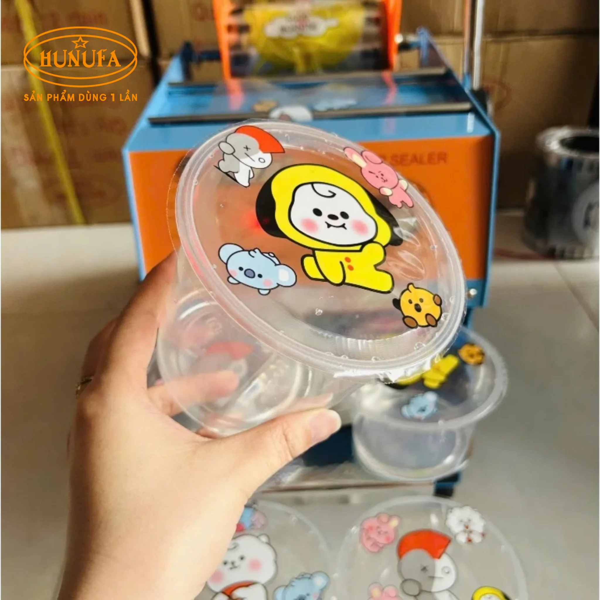 In cuộn màng ép ly, logo dập ly trà sữa đẹp, giá sỉ