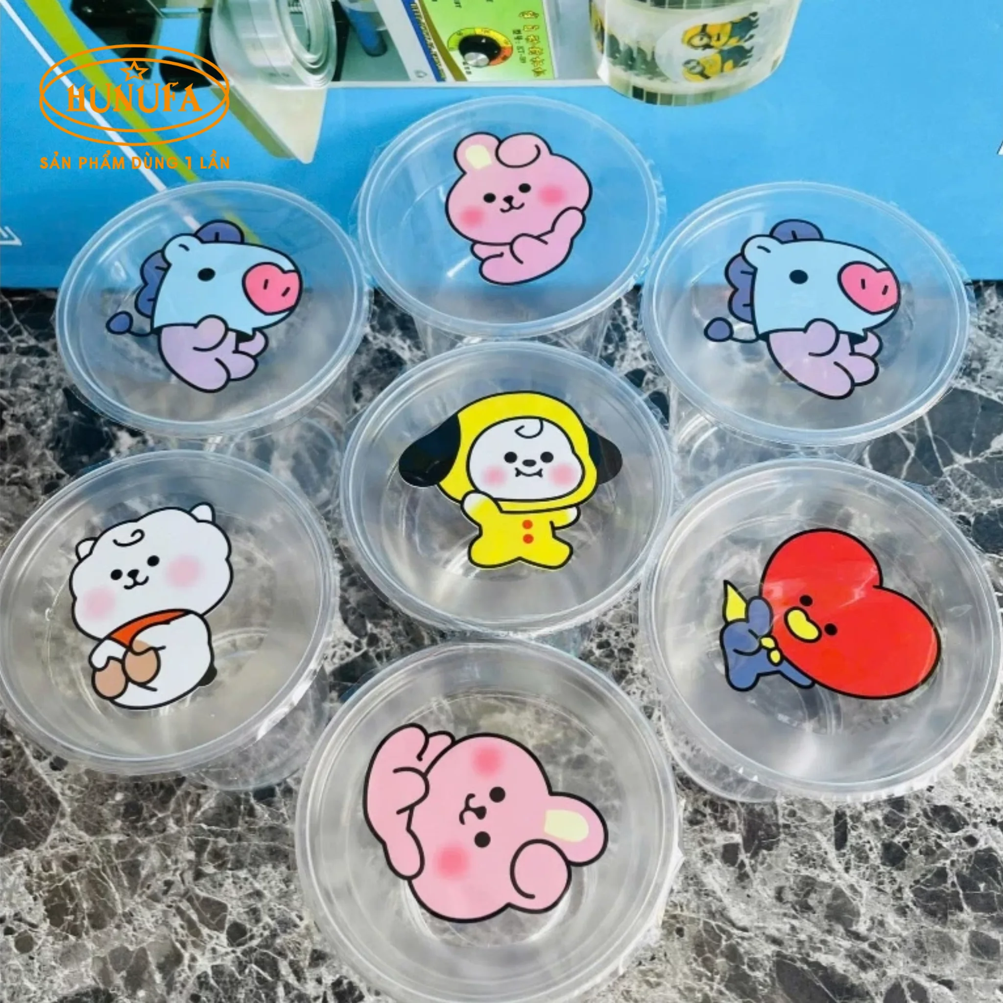 In cuộn màng ép ly, logo dập ly trà sữa đẹp, giá sỉ