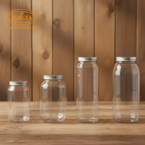 Lon nhựa PET nắp nhôm