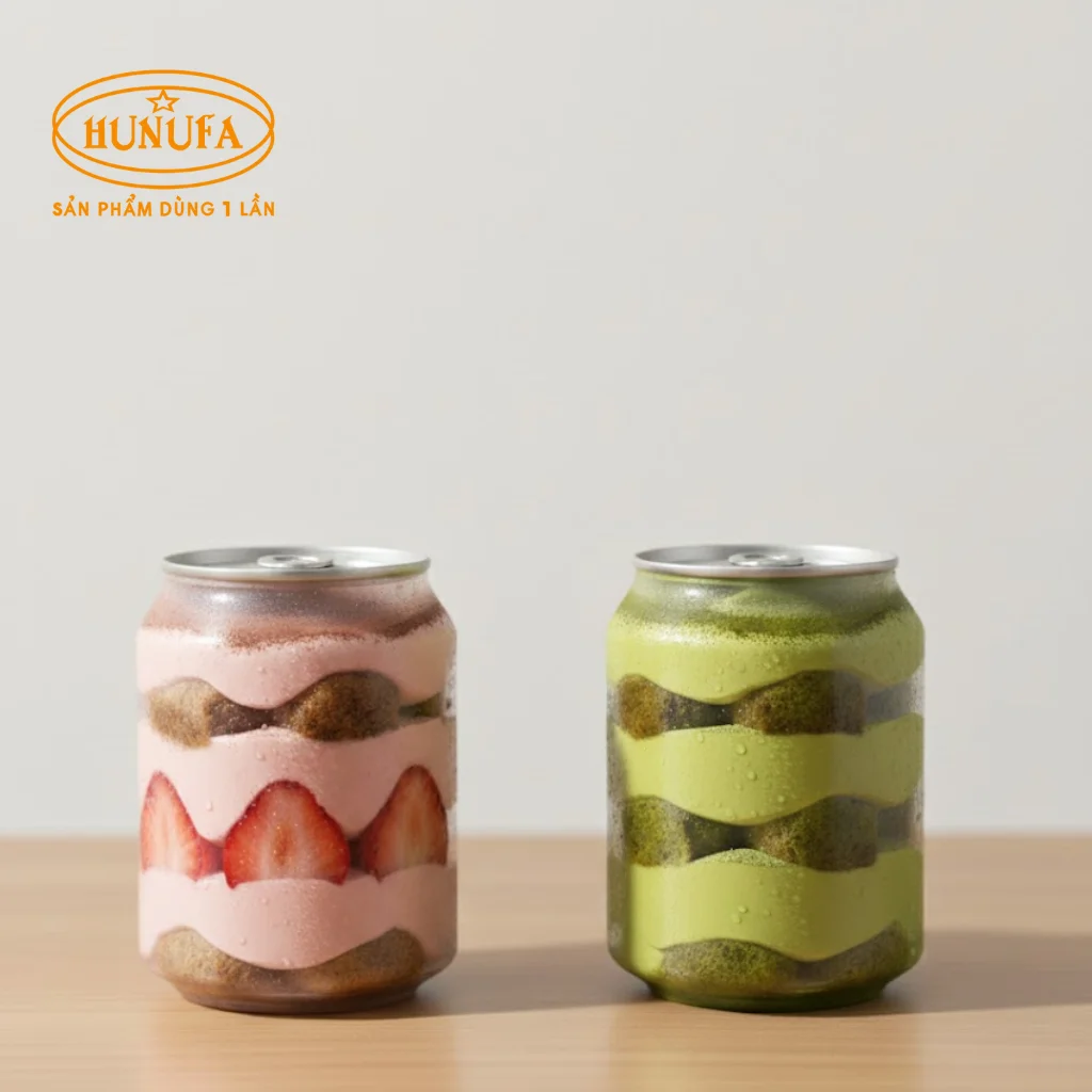 Lon nhựa PET nắp nhôm 