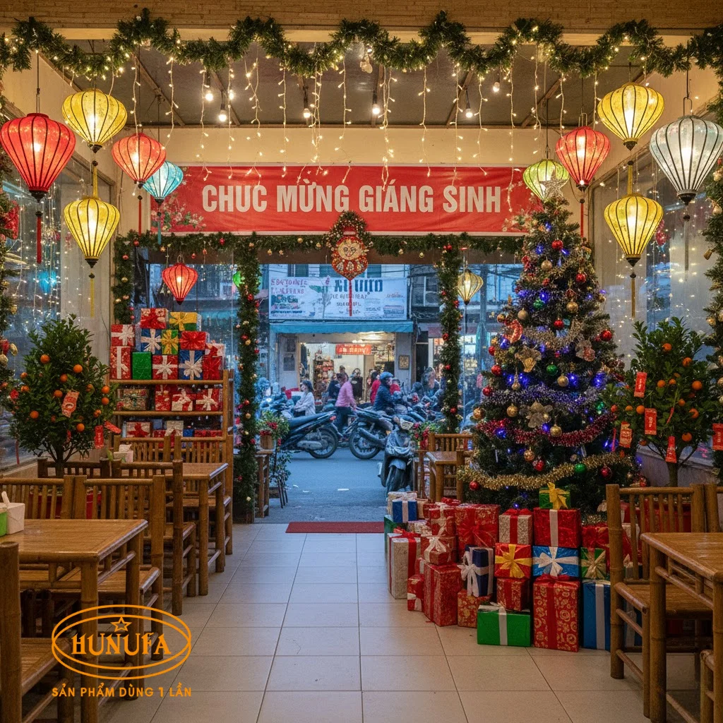 Top 10 cách trang trí Noel nhà hàng, quán ăn đẹp, độc lạ thu hút khách